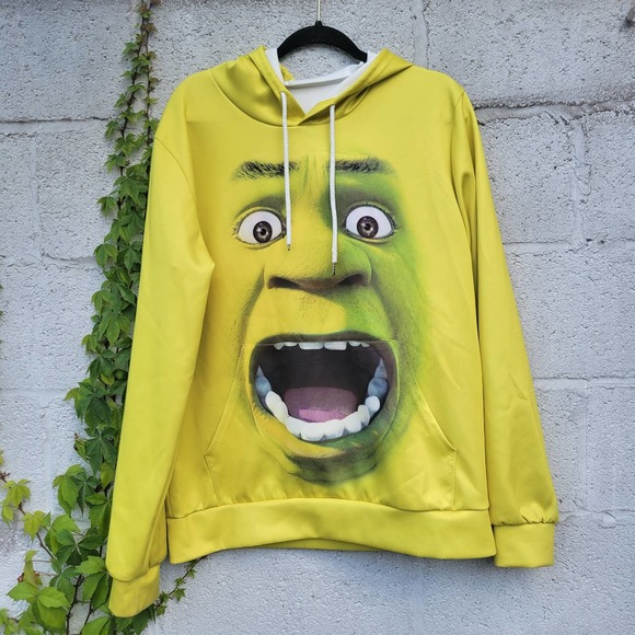 Shrek Double Sided Snot-Yellow Hoodie, Unisex Size L - Picture 5 of 9